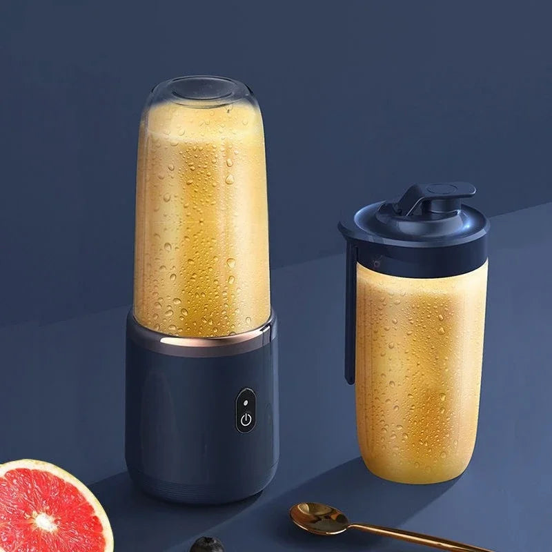 Portable Personal Electric Blender USB Rechargeable 6 Blades Blue