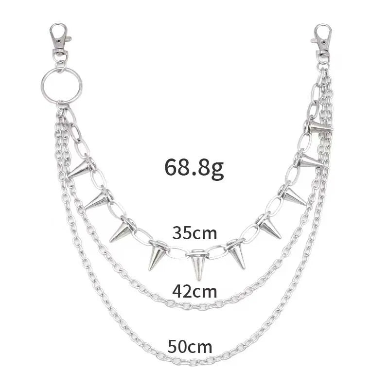 Unisex Zinc Alloy Punk Multilayer Pants Chain
