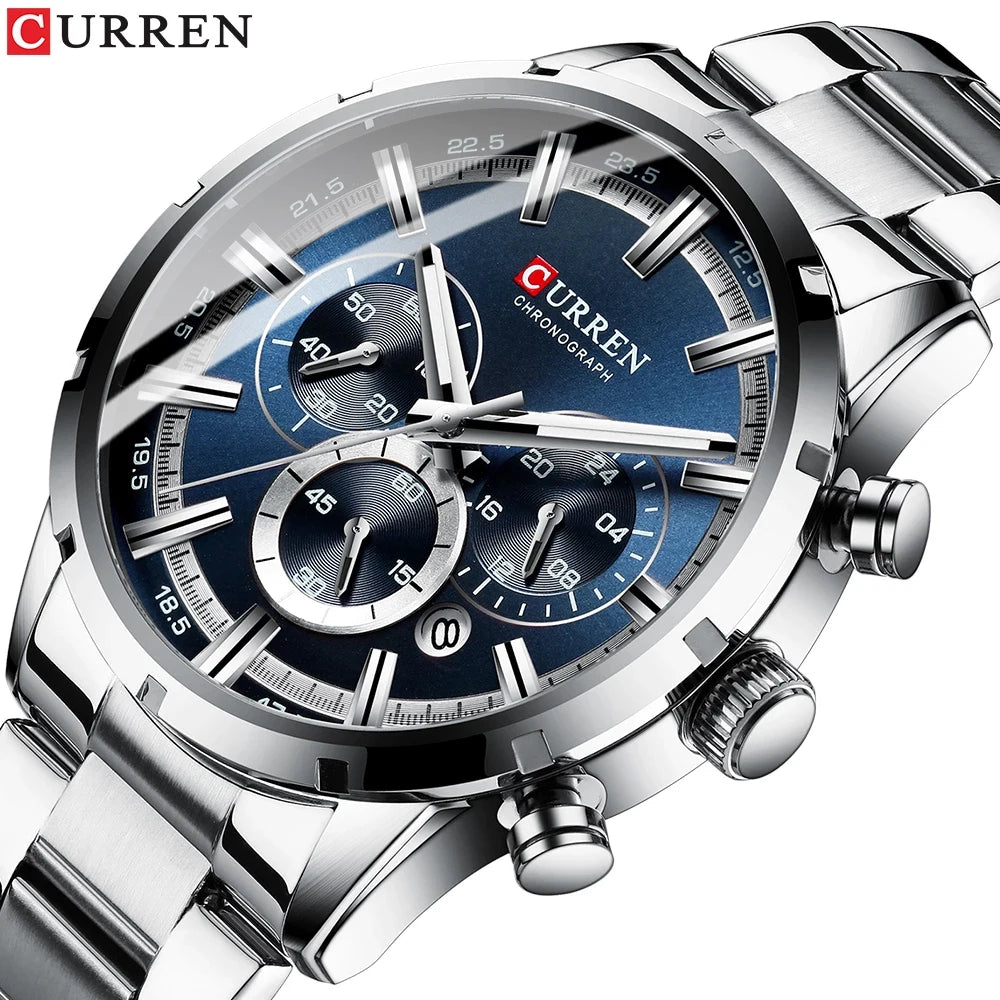 Men's Stainless Steel Chronograph Quartz Wristwatch