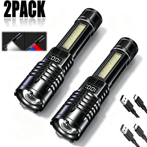High Power LED Flashlight Zoomable USB Rechargeable Torch