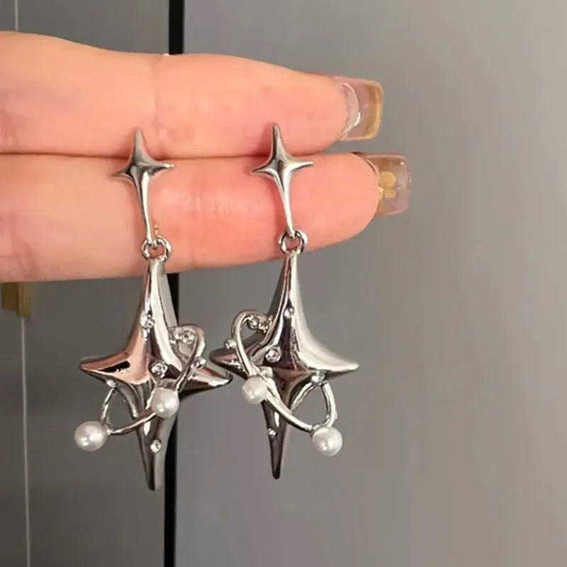 Women's Zinc Alloy Opal Hoop Earrings