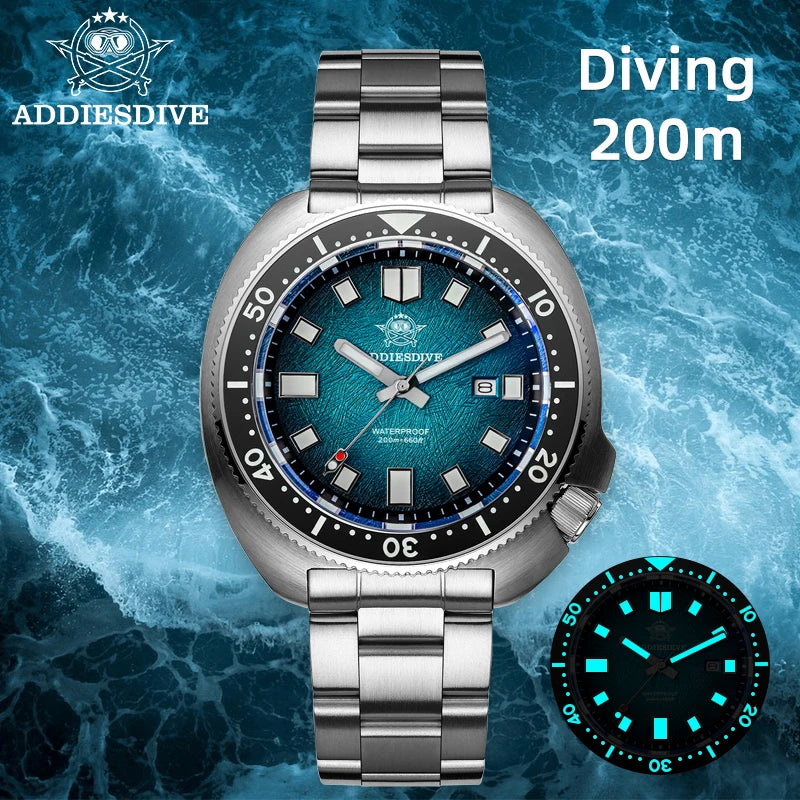 Men's Stainless Steel Luminous Quartz Diver Watch