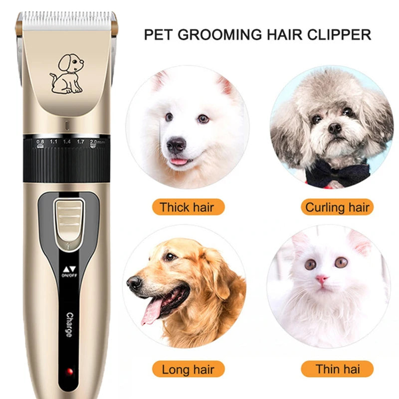 Electric Rechargeable Pet Clipper Grooming Kit Set