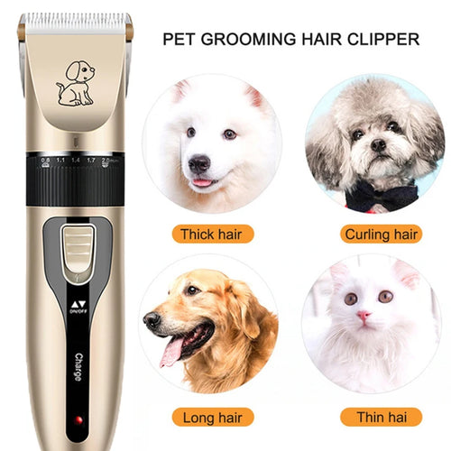Electric Rechargeable Pet Clipper Grooming Kit Set