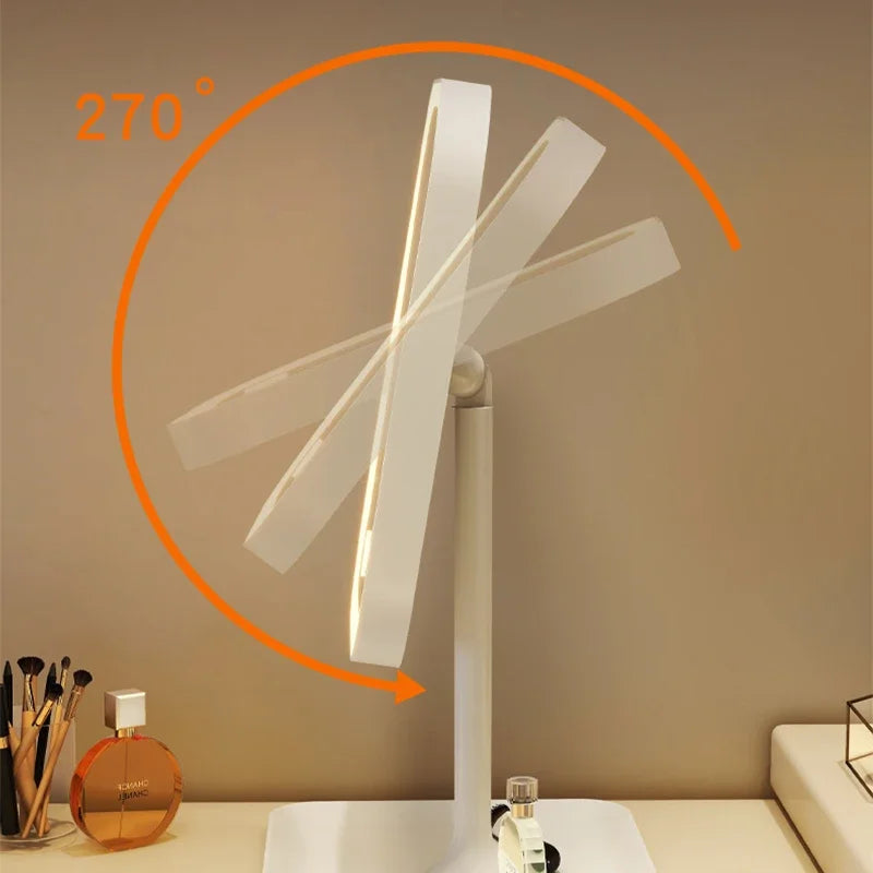 LED Desktop Vanity Makeup Mirror with 3-Color Light