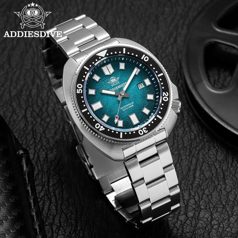Men's Stainless Steel Luminous Quartz Diver Watch