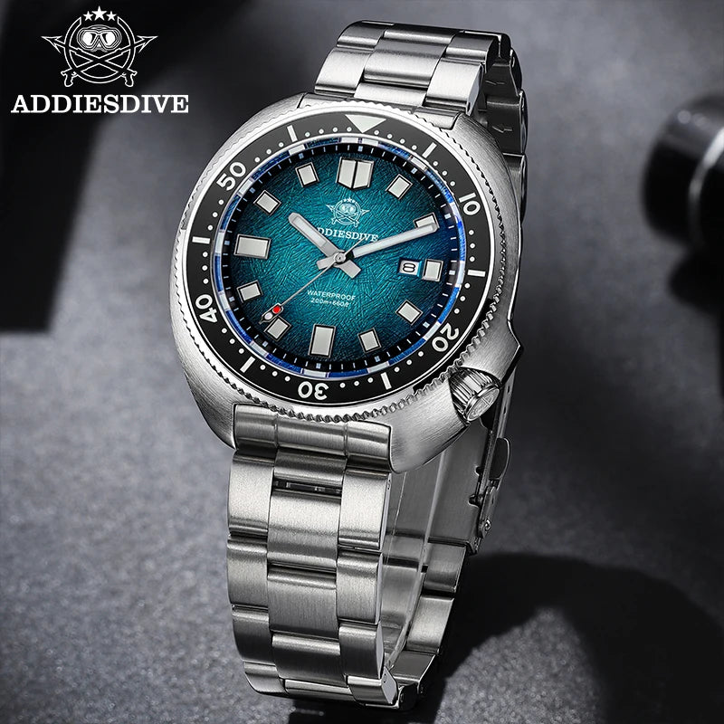 Men's Stainless Steel Luminous Quartz Diver Watch