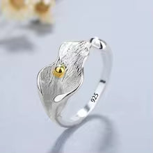 Women's 925 Sterling Silver Hollow Out Flower Ring