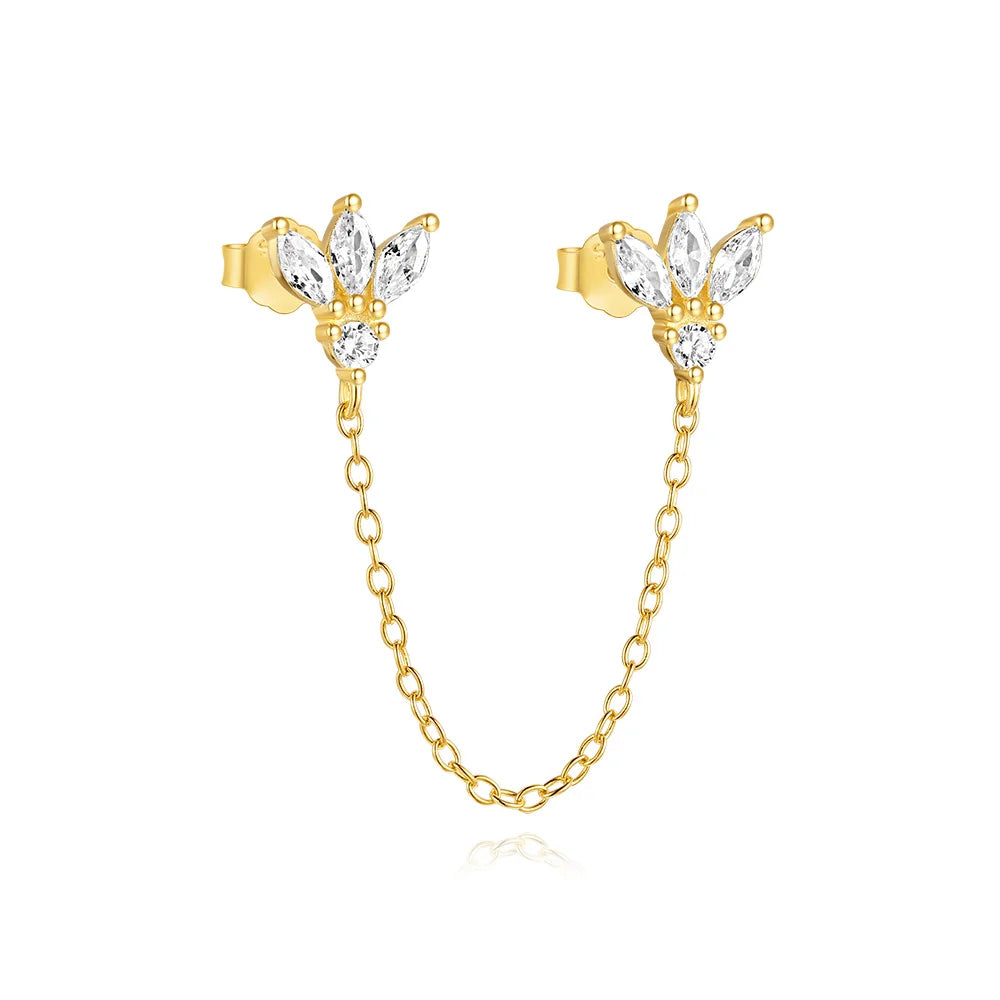 Women's 925 Sterling Silver Zircon Cartilage Stud Earring