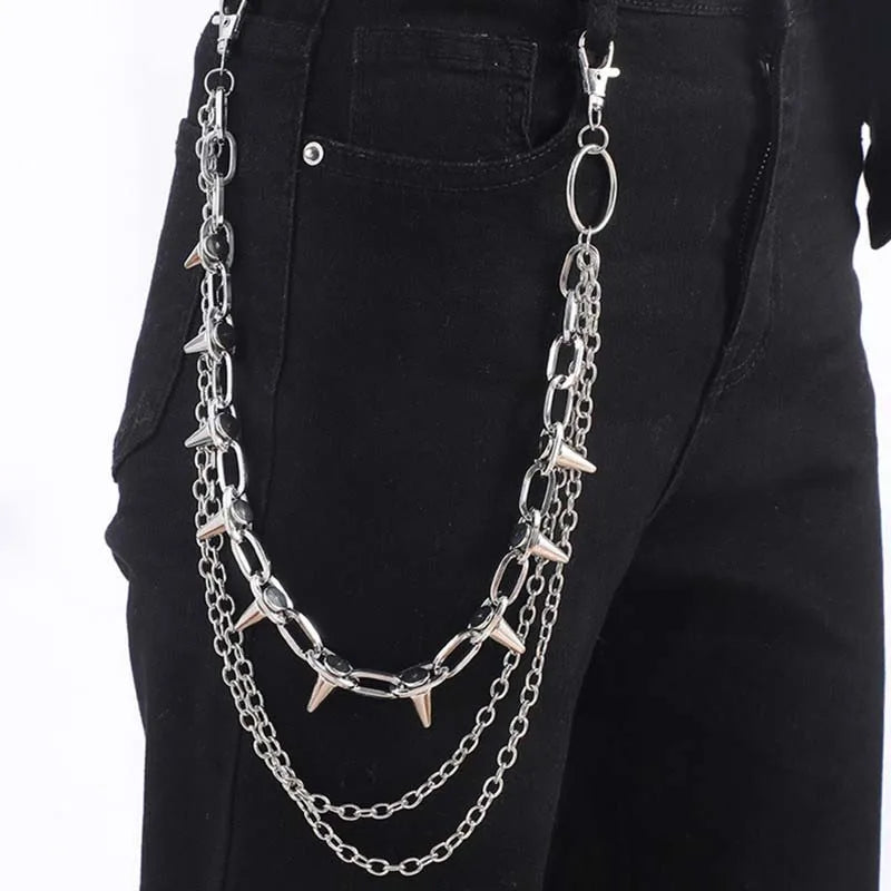 Unisex Zinc Alloy Punk Multilayer Pants Chain