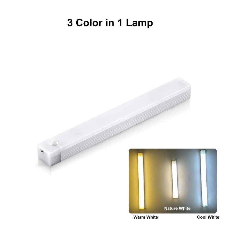 Wireless Motion Sensor LED Bar Light USB Rechargeable Cabinet Lamp