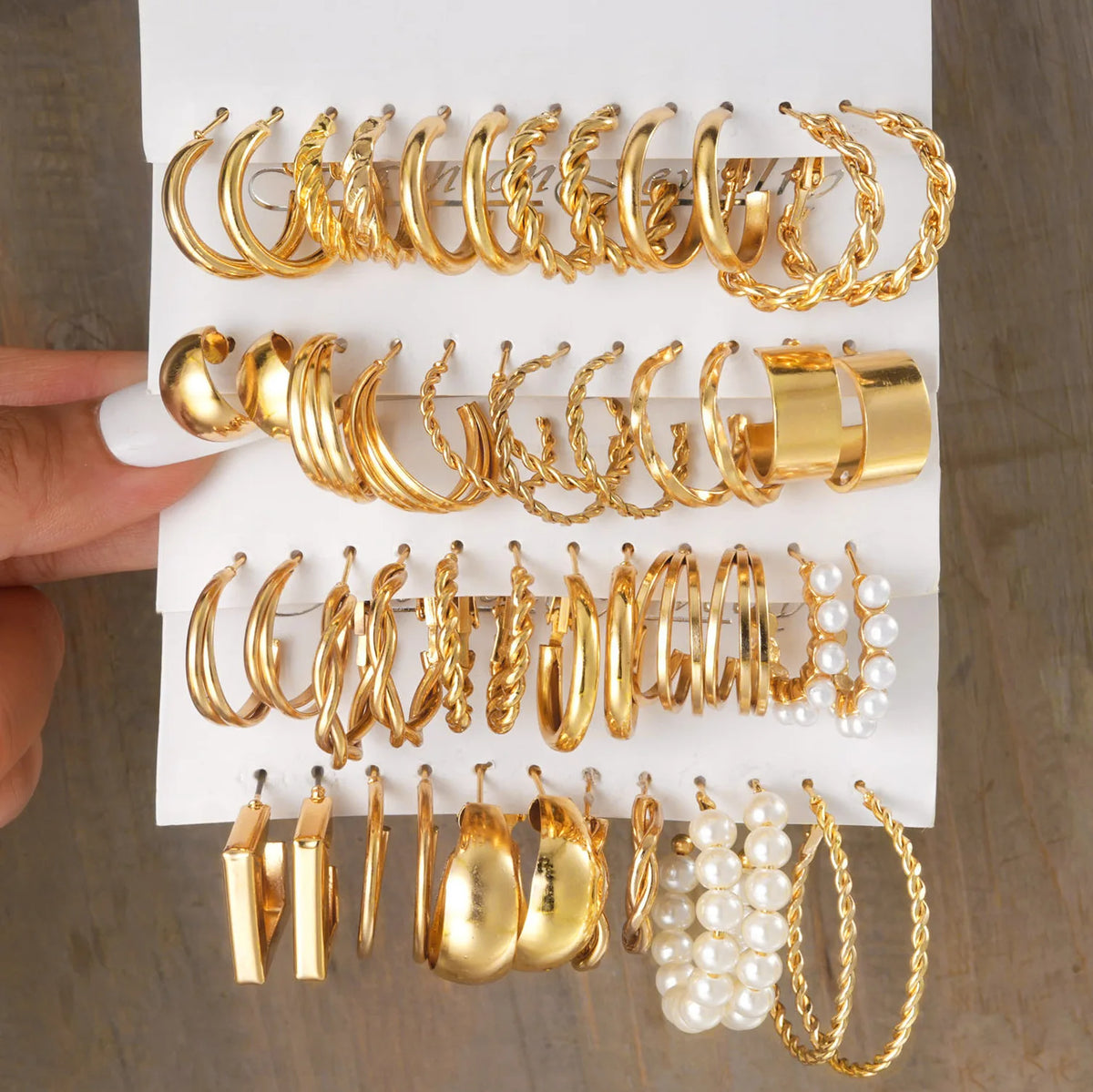 Women's Zinc Alloy Geometric Hoop Earring Set
