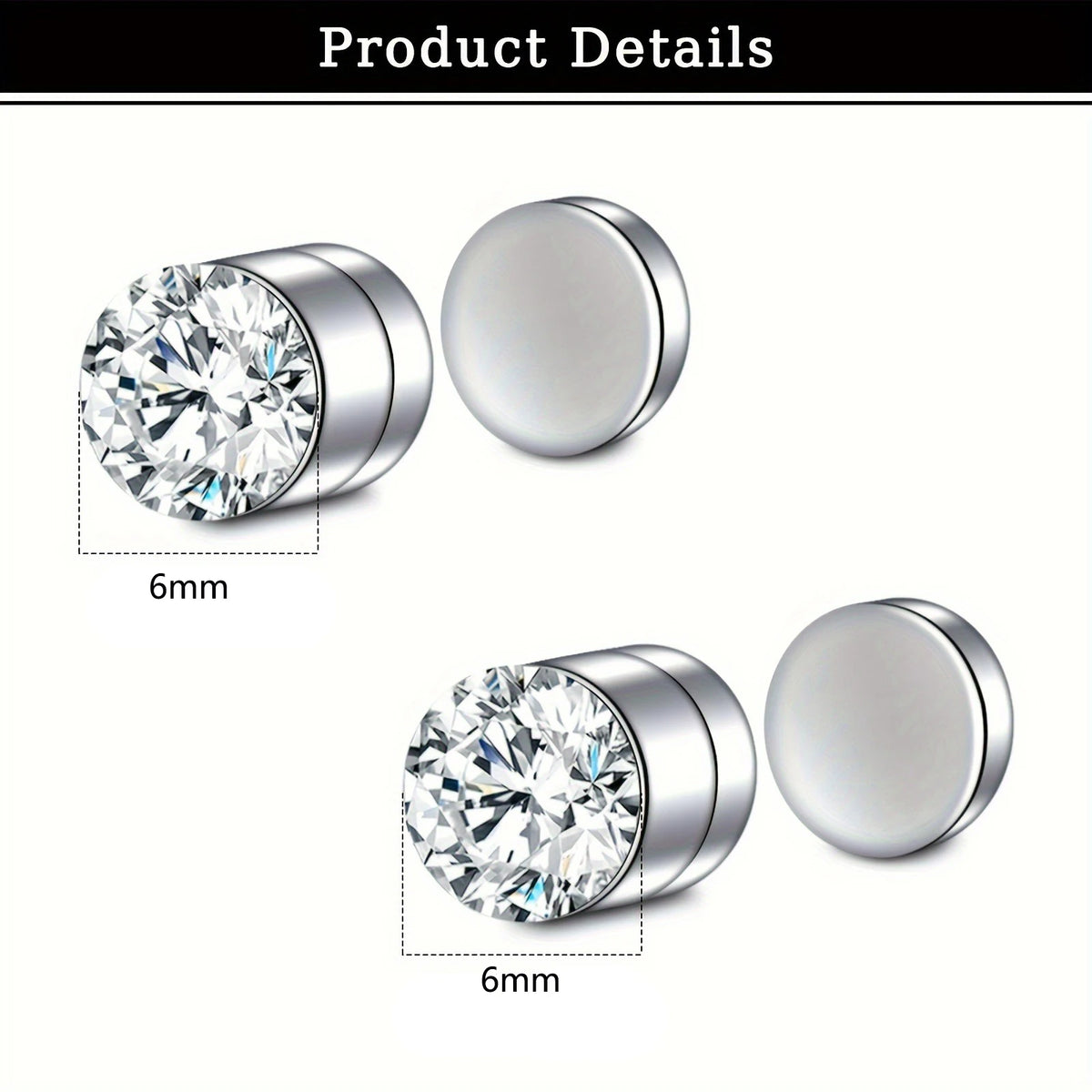 Women's Stainless Steel Magnetic Faux Nose Stud Set