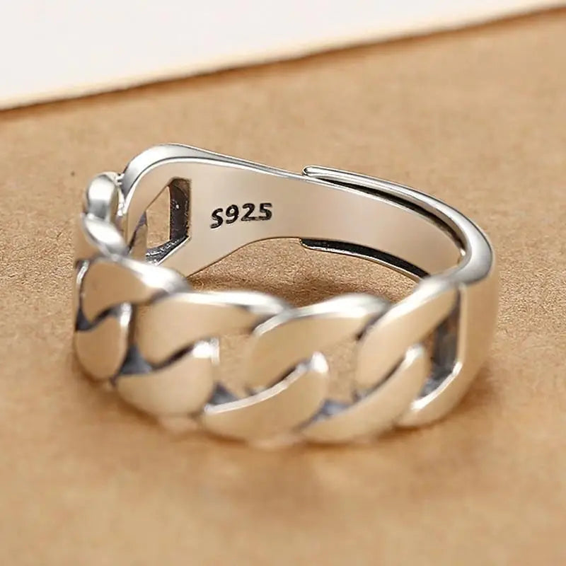 Women's 925 Sterling Silver Hollow Out Flower Ring
