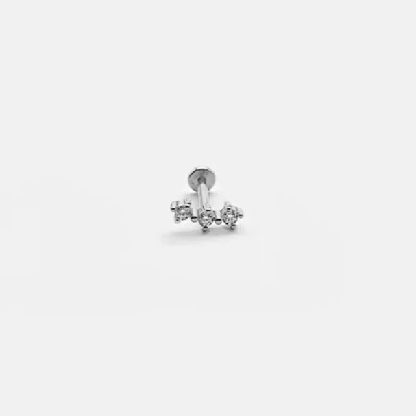 Women's 925 Sterling Silver Zircon Cartilage Stud Earring