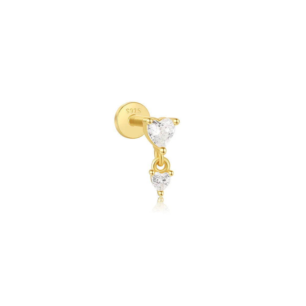 Women's 925 Sterling Silver Zircon Cartilage Stud Earring