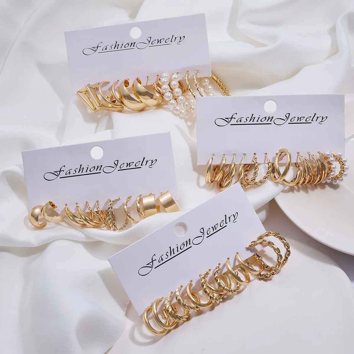 Women's Zinc Alloy Geometric Hoop Earring Set