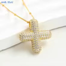 Women's Gold Plated Copper Zircon Bubble Initial Pendant Necklace