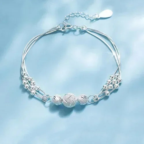 Women's 925 Sterling Silver Heart Crystal Necklace and Bracelet Set
