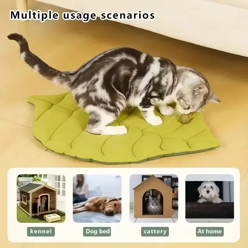 Leaf Shape Reversible Pet Cushion Bed Mat
