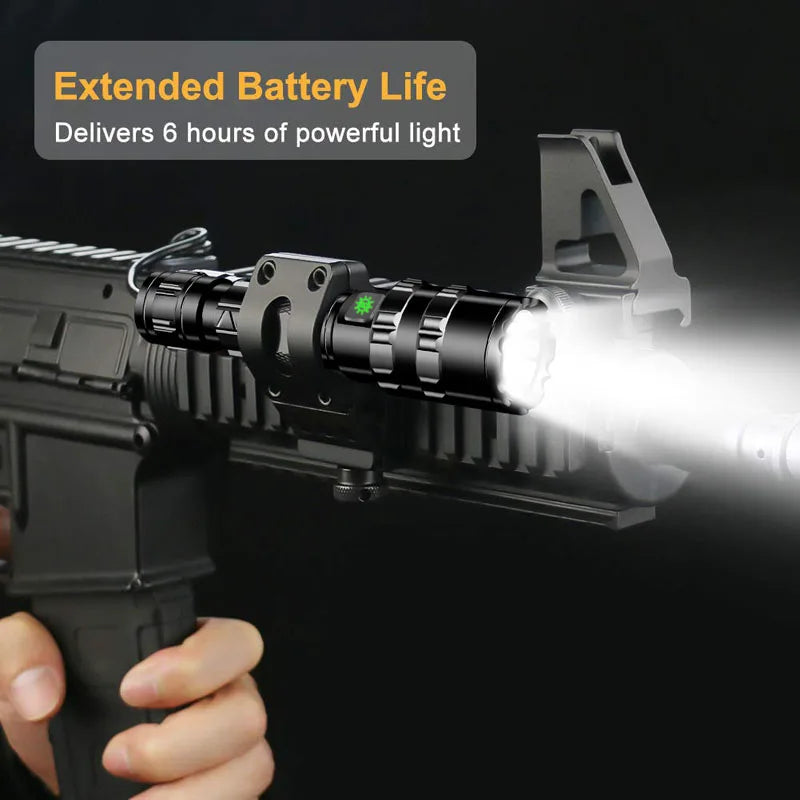 LED Tactical Hunting Flashlight USB Rechargeable Scout Torch