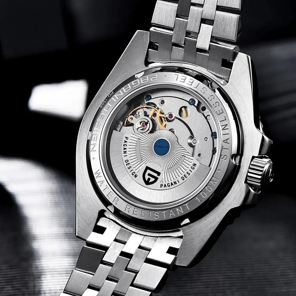 Men's Stainless Steel GMT Automatic Mechanical Wristwatch