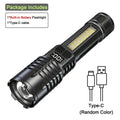 High Power LED Flashlight Zoomable USB Rechargeable Torch