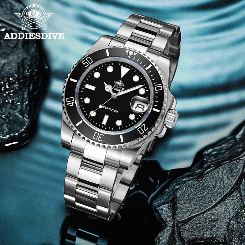 Men's Stainless Steel Business Leisure Quartz Diver Watch