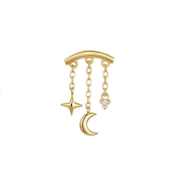 Women's 925 Sterling Silver Zircon Cartilage Stud Earring