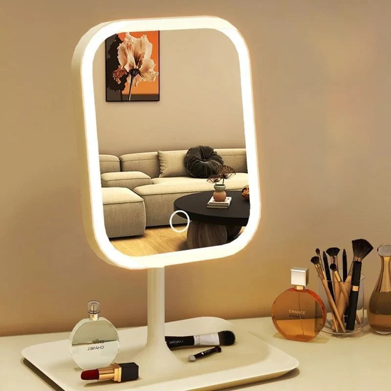 LED Desktop Vanity Makeup Mirror with 3-Color Light