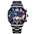Men's Stainless Steel Analog Quartz Wristwatch with Calendar