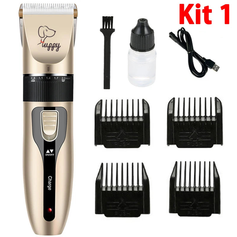 Electric Rechargeable Pet Clipper Grooming Kit Set