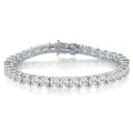 Unisex 925 Sterling Silver Cubic Zircon Tennis Bracelet