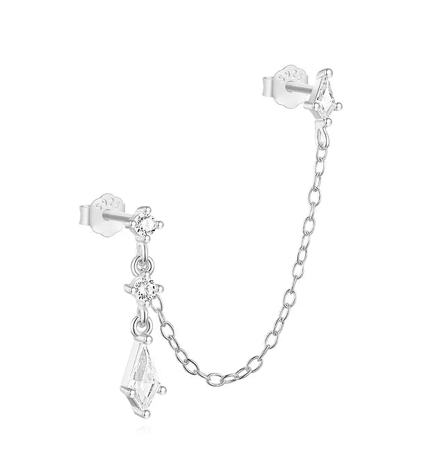 Women's 925 Sterling Silver Zircon Cartilage Stud Earring
