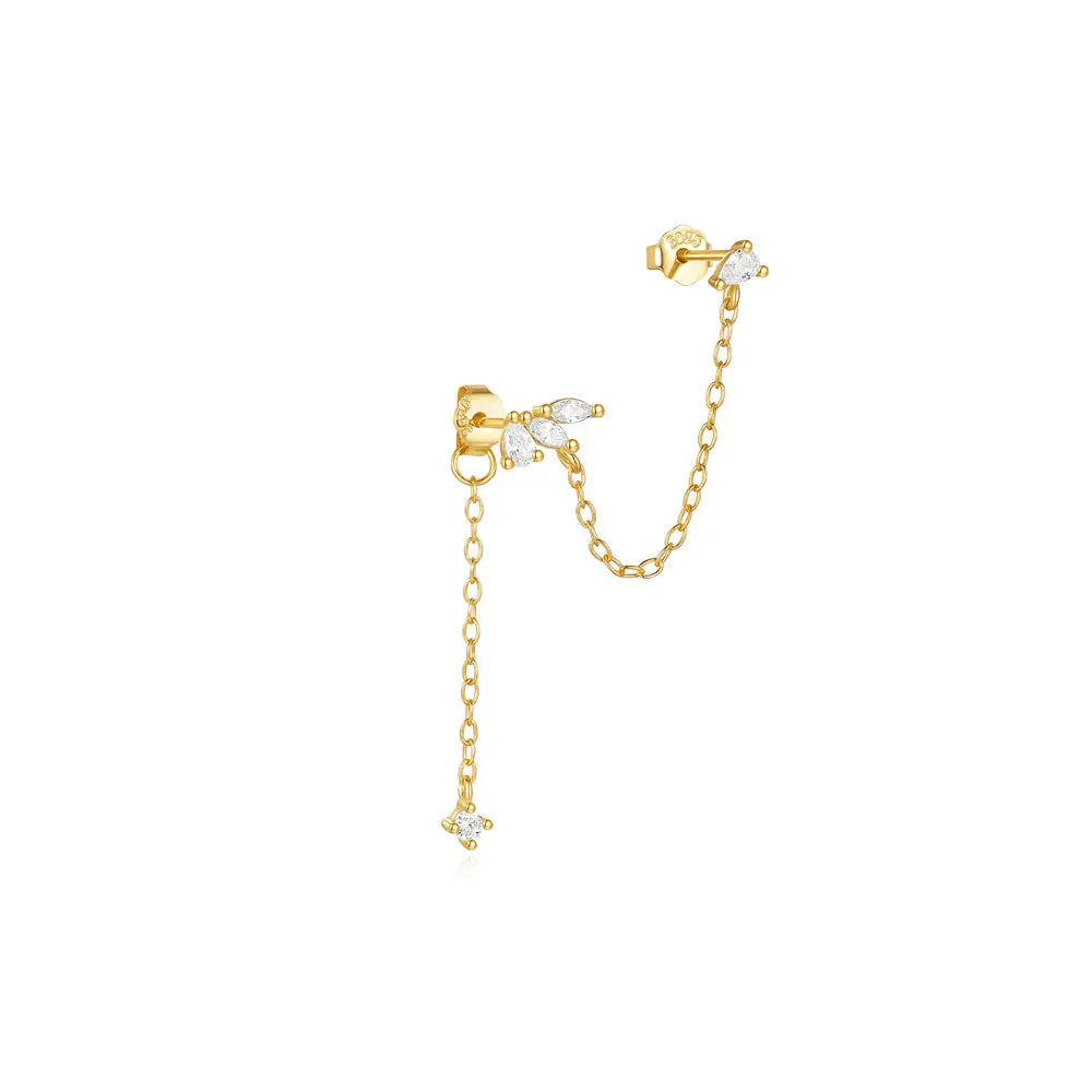 Women's 925 Sterling Silver Zircon Cartilage Stud Earring