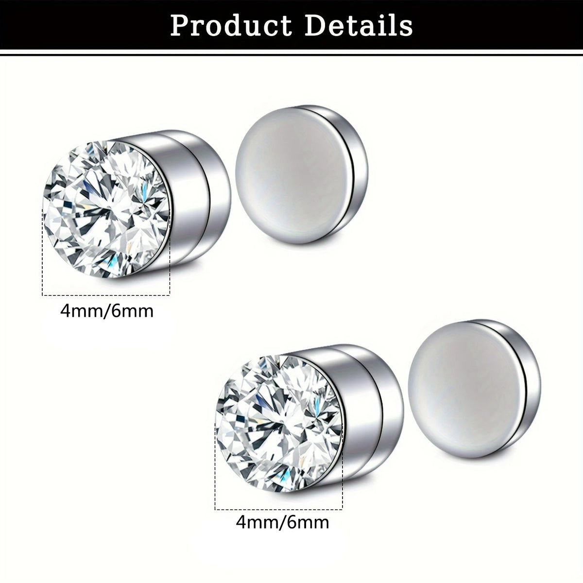 Women's Stainless Steel Magnetic Faux Nose Stud Set