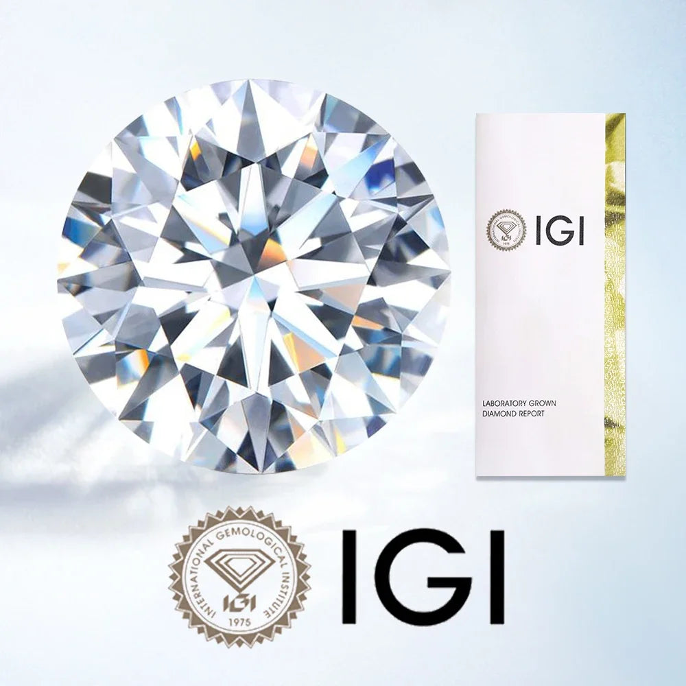 Unisex Round Cut Certified Lab Grown Diamond