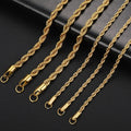 Unisex Stainless Steel Twisted Rope Chain Necklace