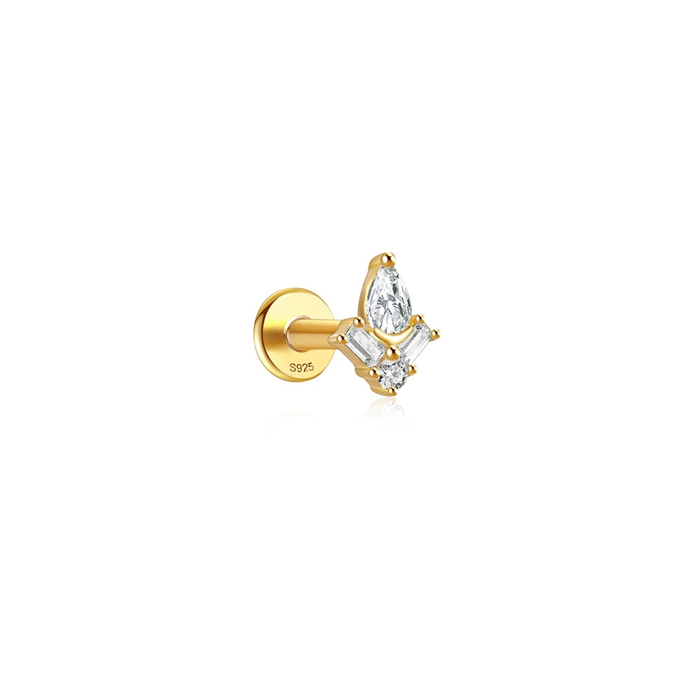 Women's 925 Sterling Silver Zircon Cartilage Stud Earring