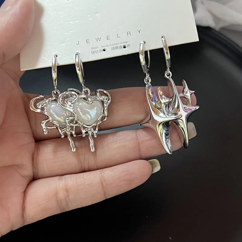 Women's Zinc Alloy Opal Hoop Earrings