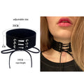 Women's Leather Gothic Heart Punk Choker Necklace