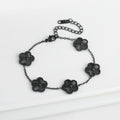 Women's Stainless Steel Five Clover Flower Chain Bracelet