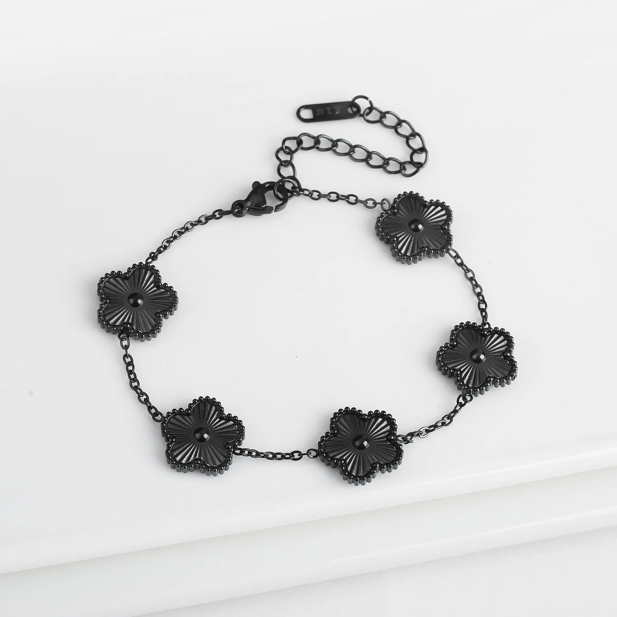 Women's Stainless Steel Five Clover Flower Chain Bracelet