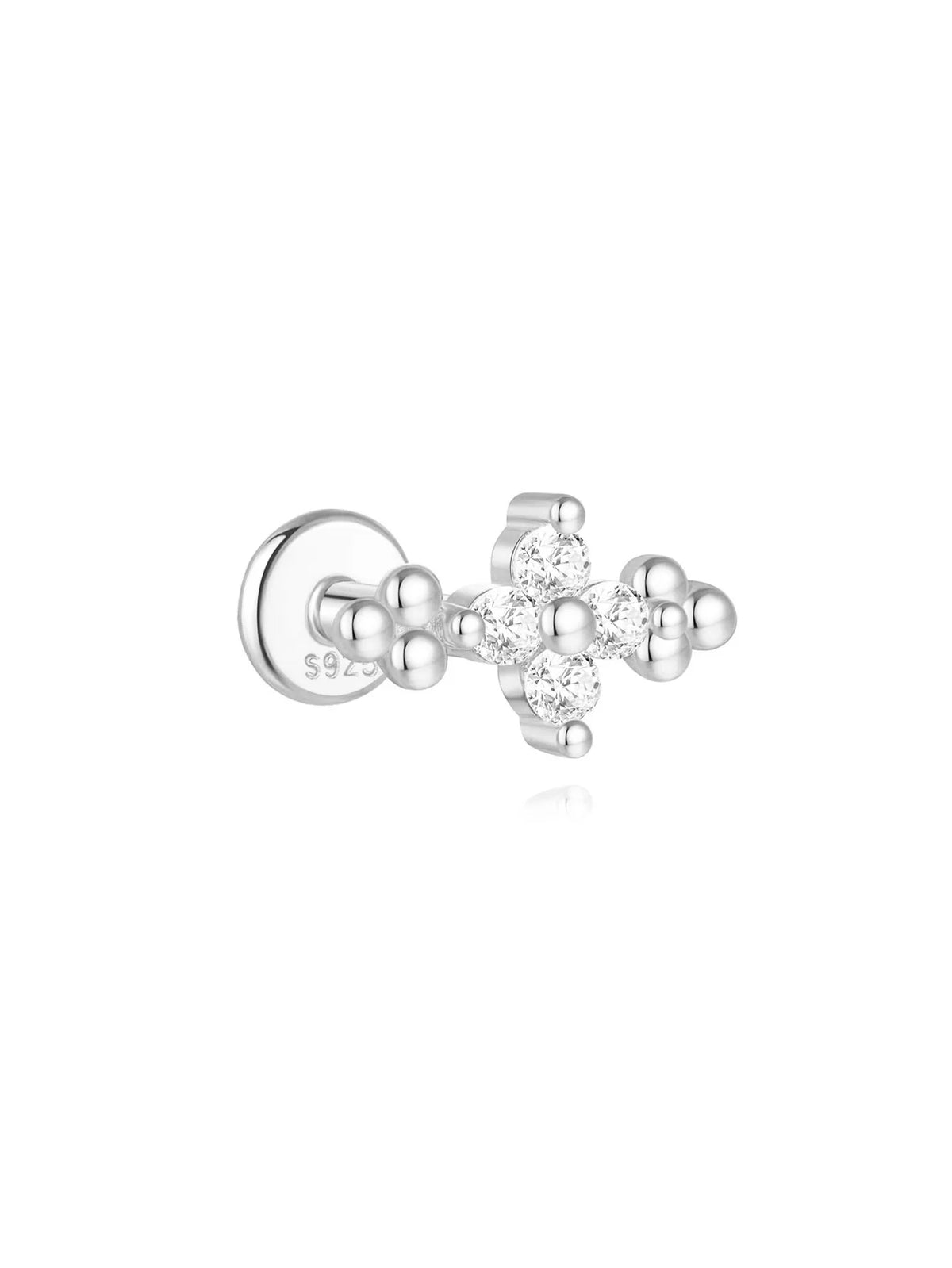 Women's 925 Sterling Silver Zircon Cartilage Stud Earring