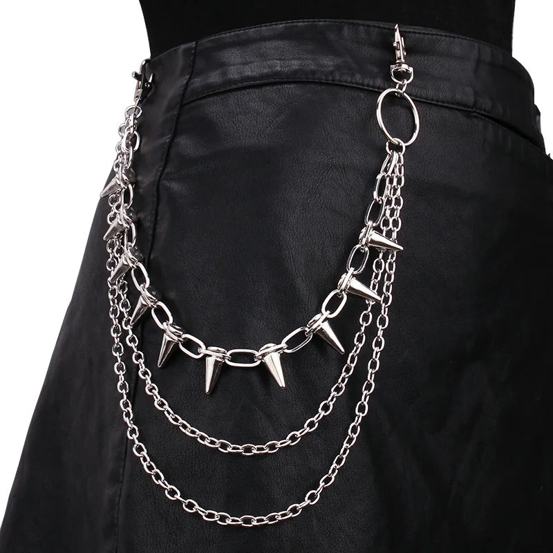 Unisex Zinc Alloy Punk Multilayer Pants Chain