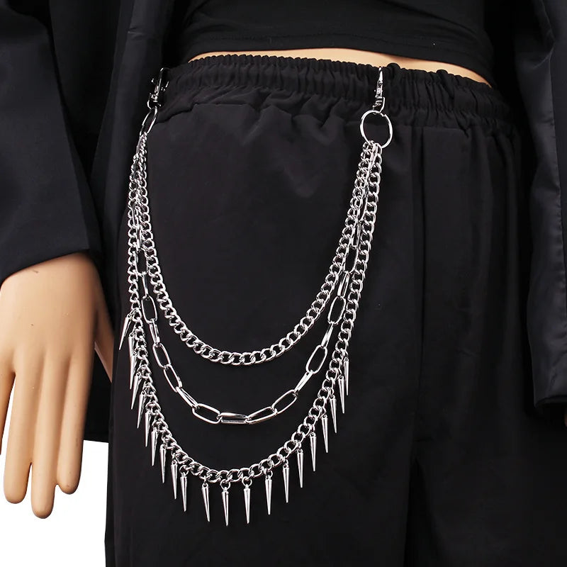 Unisex Zinc Alloy Punk Multilayer Pants Chain
