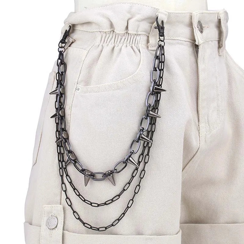 Unisex Zinc Alloy Punk Multilayer Pants Chain