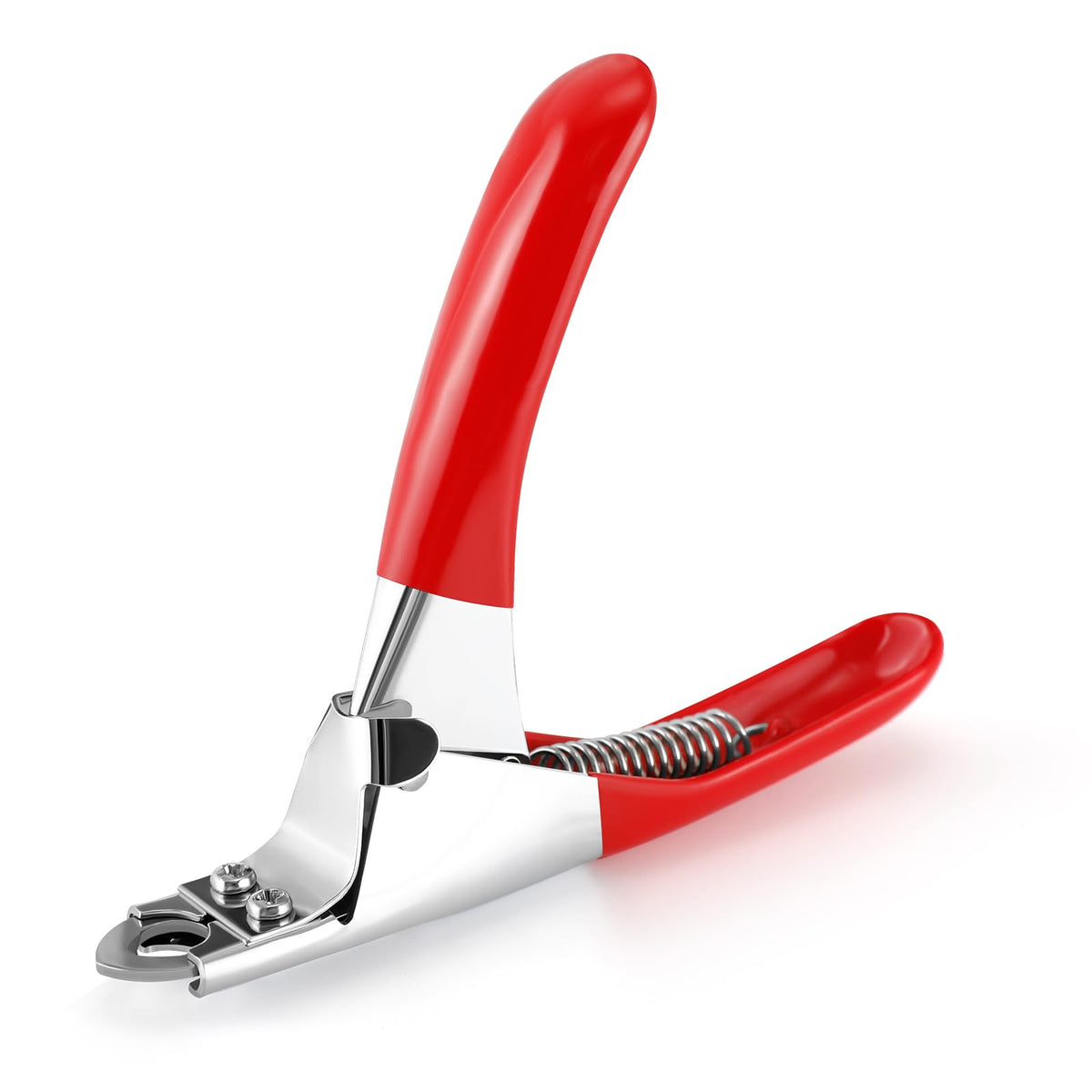 Pettom Dog Cat Nail Clipper Professional Pet Claw Trimmer Stainless Steel Pet Toes Cutter Grooming Tool for Small Medium Dogs Cats (Guillotine Nail Clipper) Red