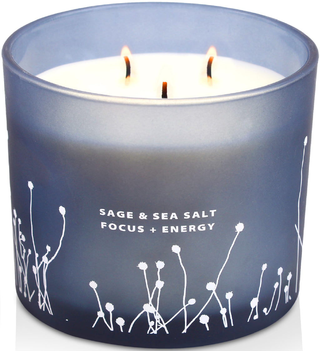 Handmade White Sage Sea Salt candle