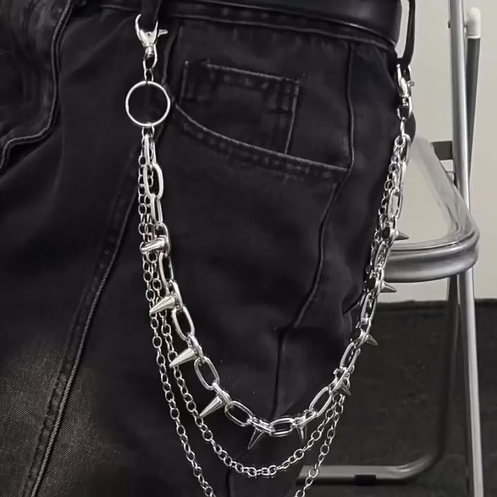 Unisex Zinc Alloy Punk Multilayer Pants Chain